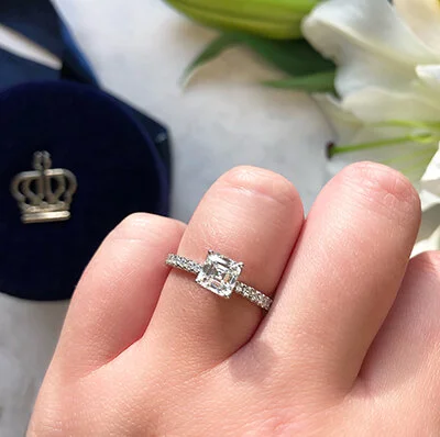 Royal asscher engagement best sale rings